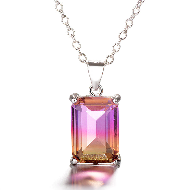 Purple and Yellow Bi Colored Ametrine Necklace