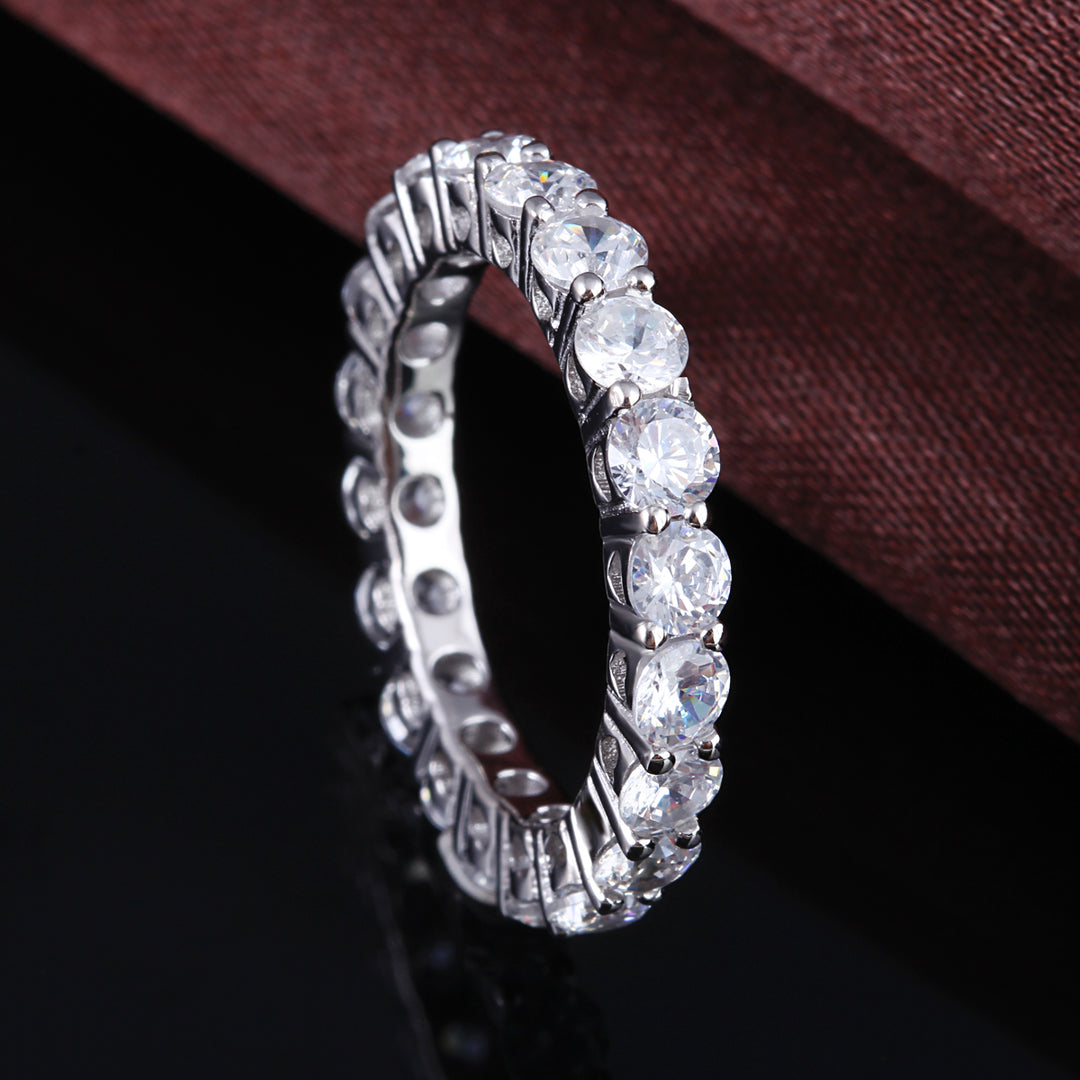 Sterling Silver Crystal Eternity Ring