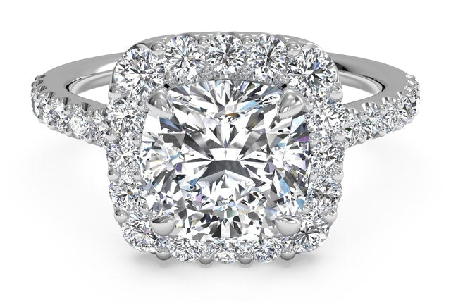 Halo Cushion Cut Engagement Ring