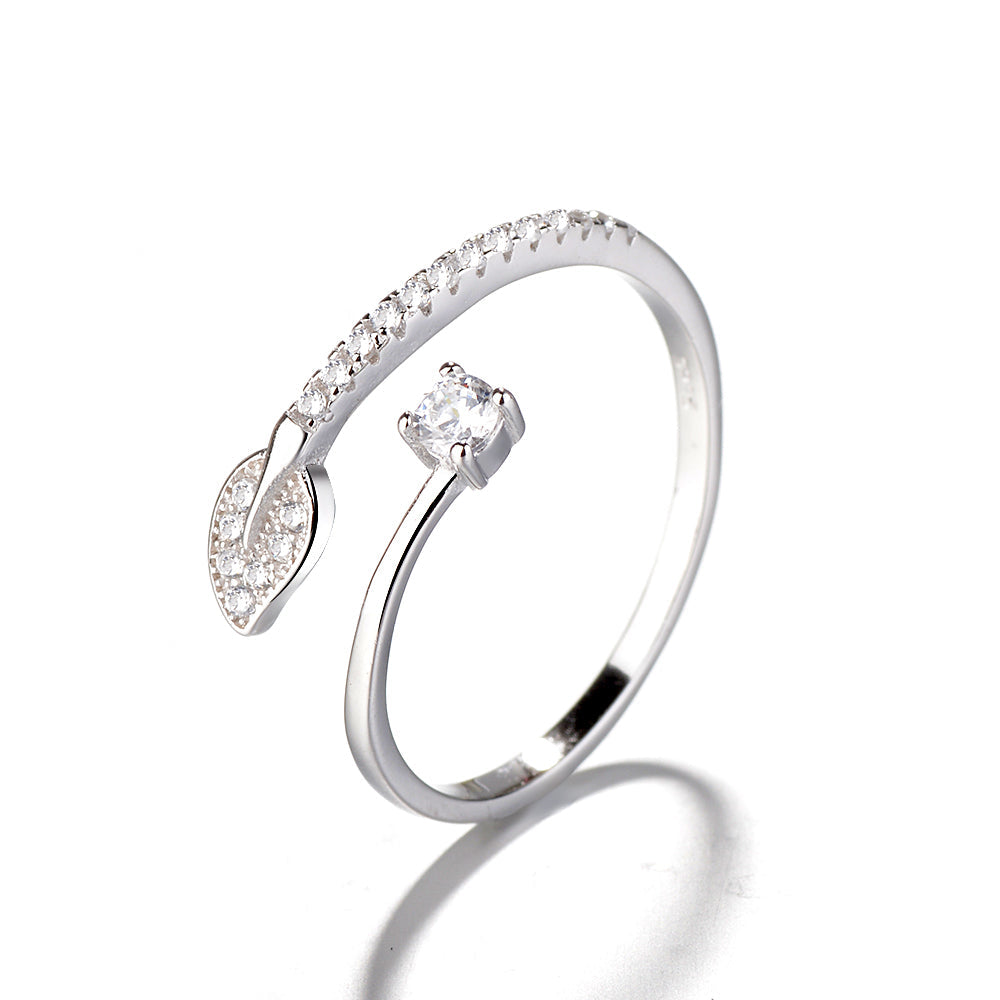 Rose Gold Bypass Leaf Ring