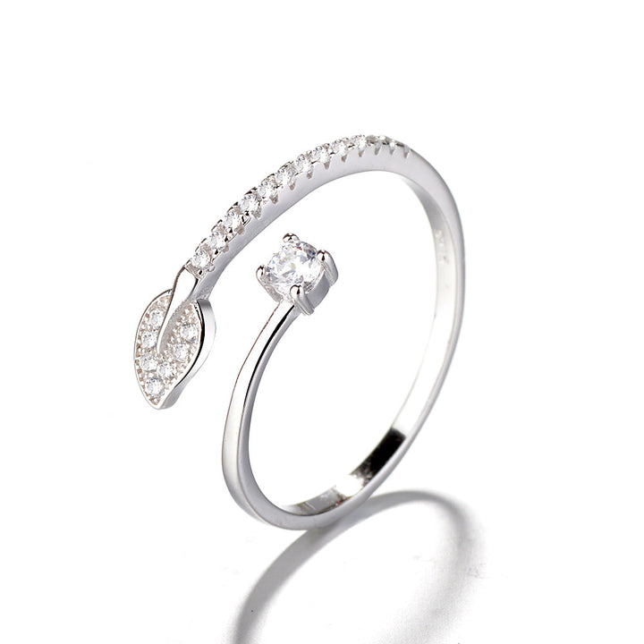 Rose Gold Bypass Leaf Ring