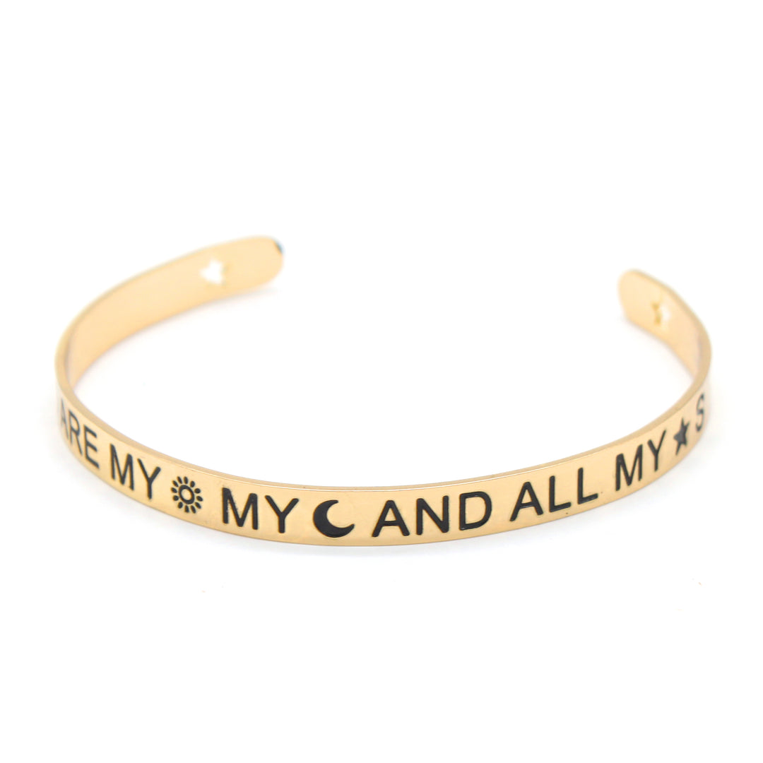 Inspirational Bangle or Bracelets in 14K Gold Plated (Mom, Mother, Mama - Great Gift)