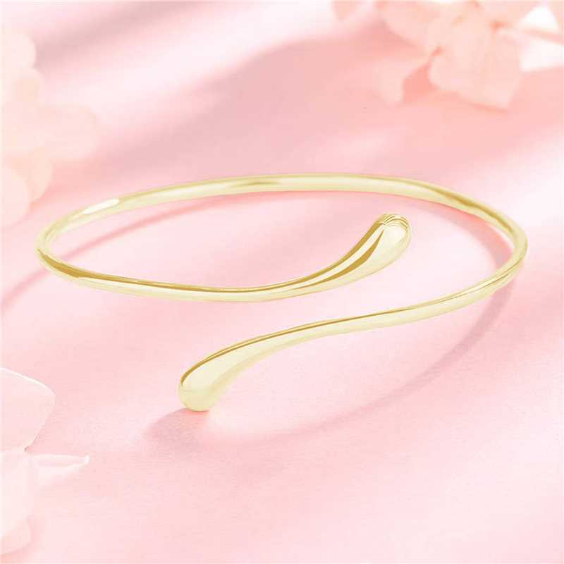 18K Gold Water Drop Bangle Bracelet