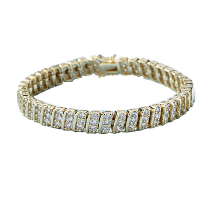 18K Gold Simulated Diamonds Vintage Tennis Bracelet