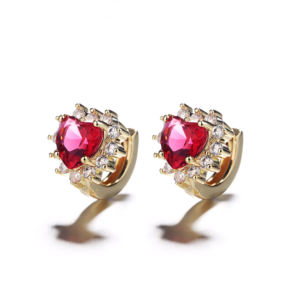 Ruby Heart with Omega Back Closure