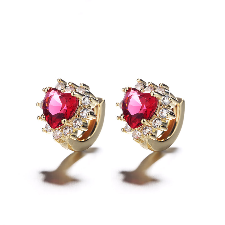 Ruby Heart with Omega Back Closure