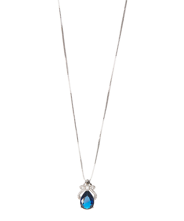 4.00 CTTW Ruby or Sapphire Crown Necklace in 14K White Gold