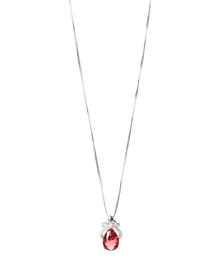 4.00 CTTW Ruby or Sapphire Crown Necklace in 14K White Gold