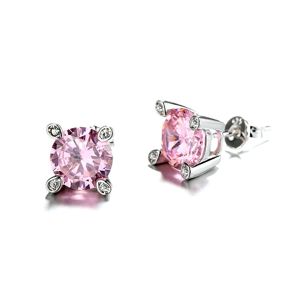 Large Stud Earring in 18K White Gold