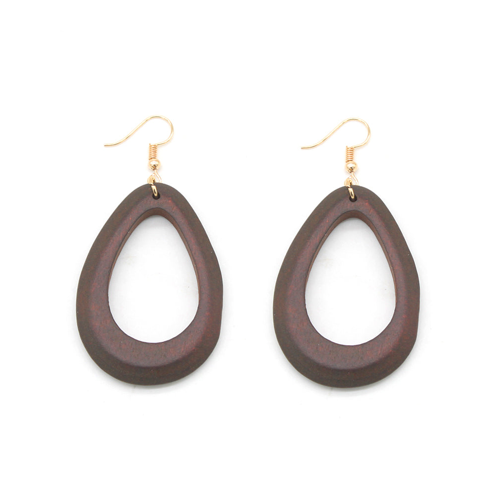 Wood Dimond Cut-Out Earring
