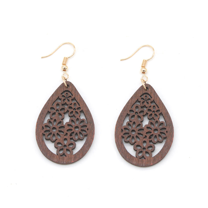 Wood Dimond Cut-Out Earring