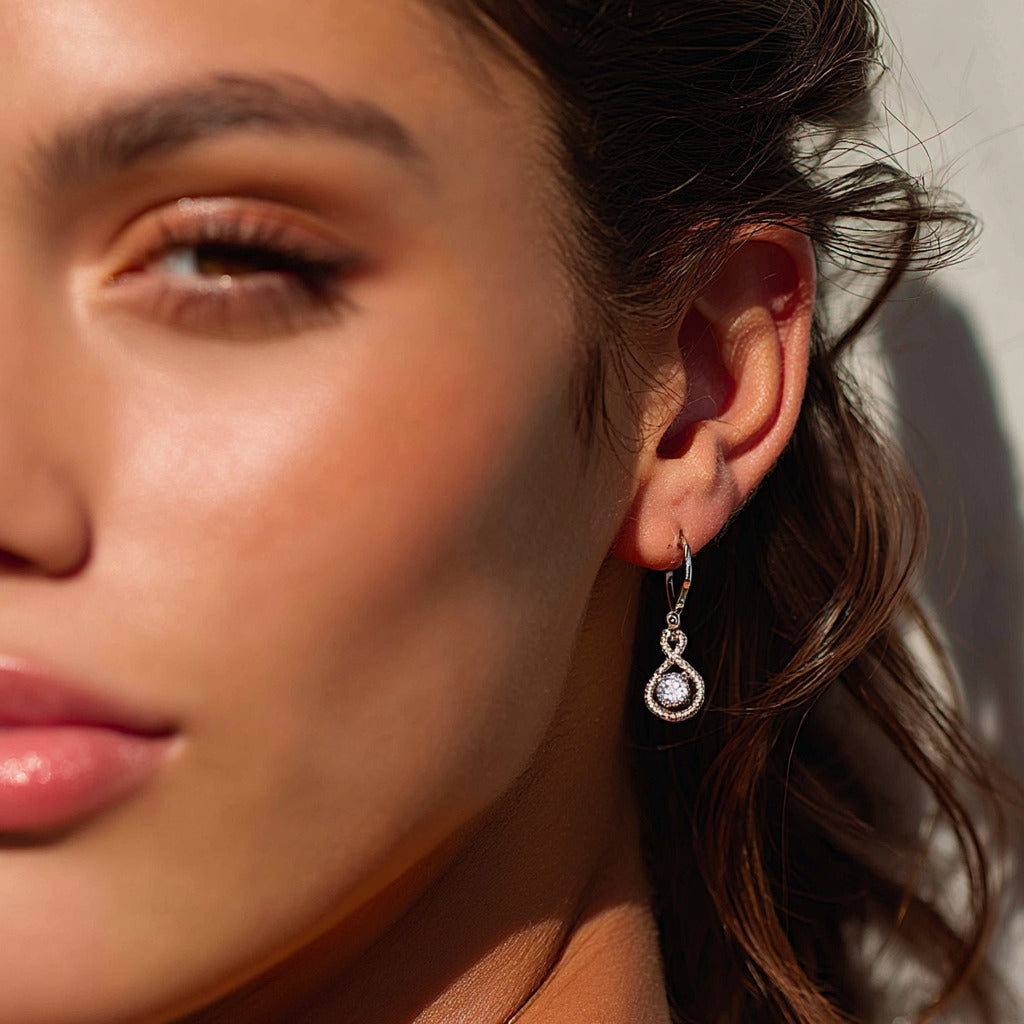 14K Gold Infinity Leverback earrings