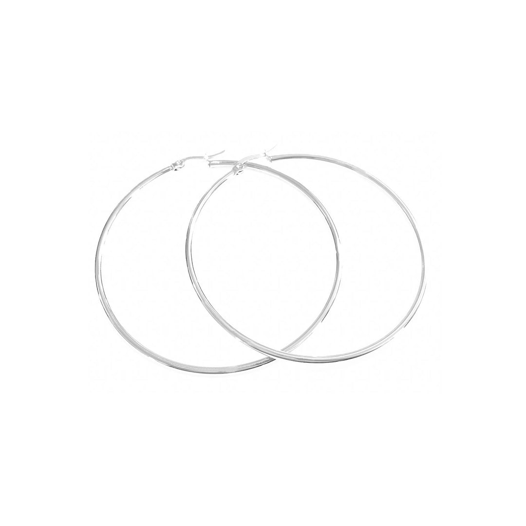 14K Gold Extra Large Hoop Earring with French Lock Closure (60mm)