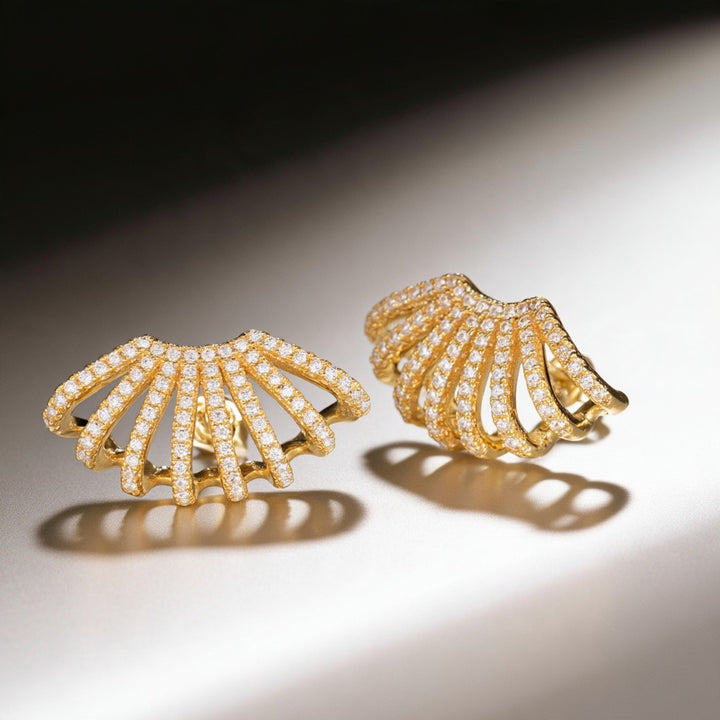 18K Gold Cuff with Genuine Crystal