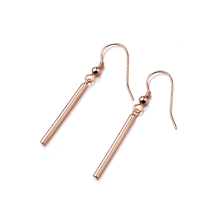 18K rose gold over sterling silver Bar Earrings in Rose Gold