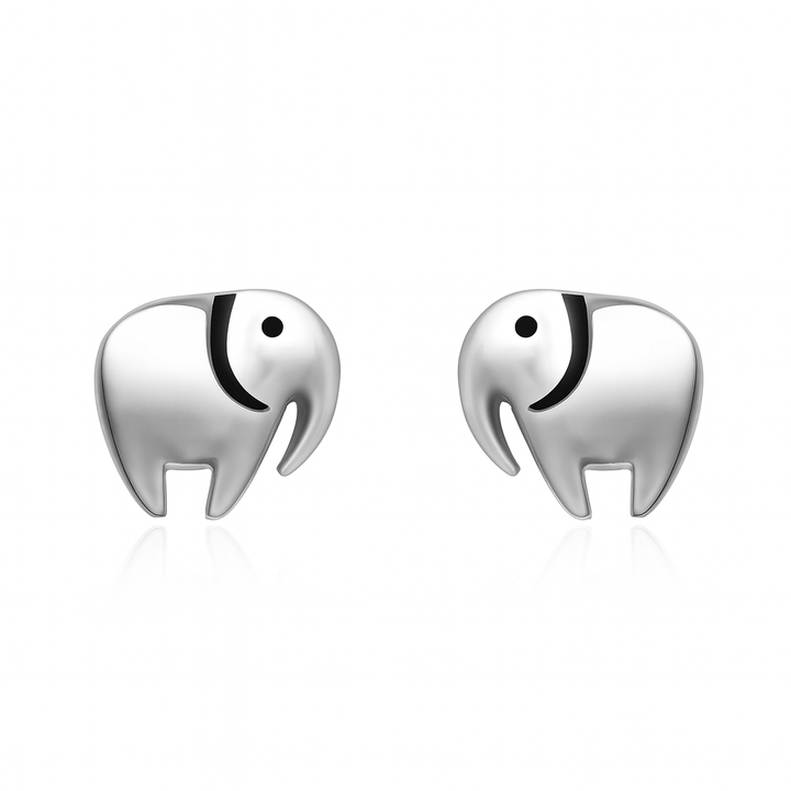 Sterling Silver Elephant Stud Earrings