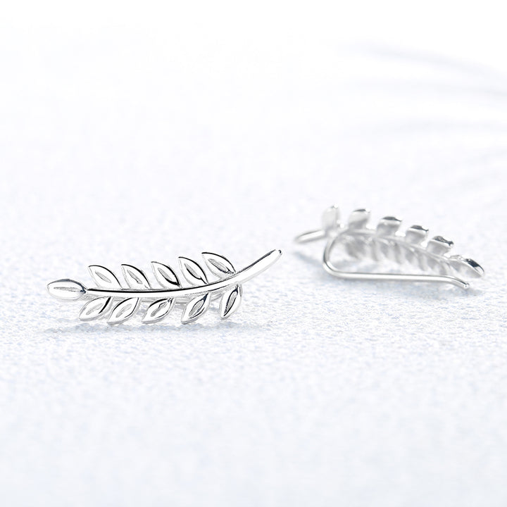 Sterling Silver High Polish Leaf Crawlers