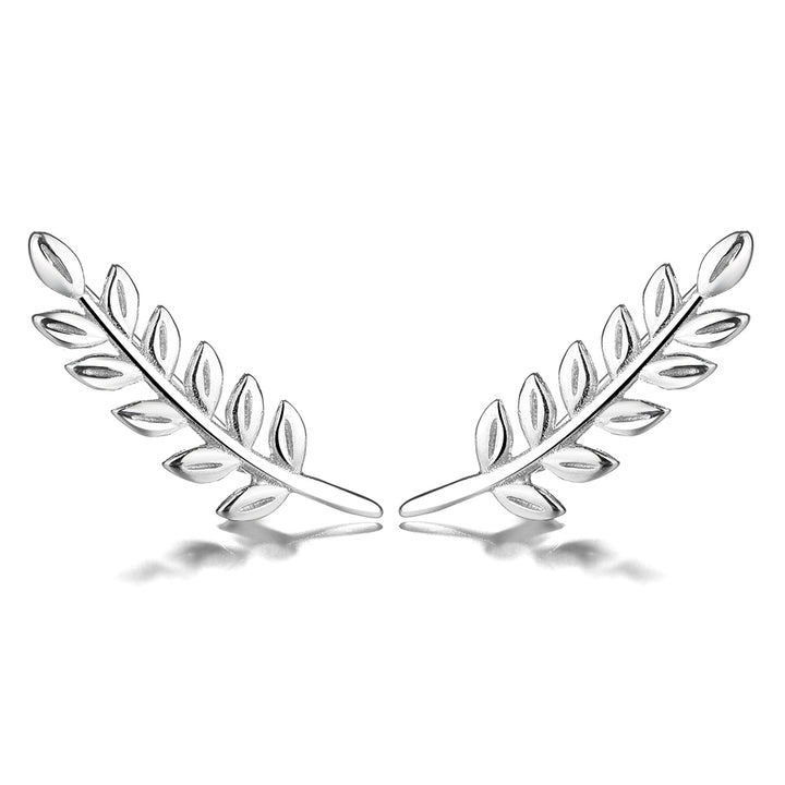 Sterling Silver High Polish Leaf Crawlers