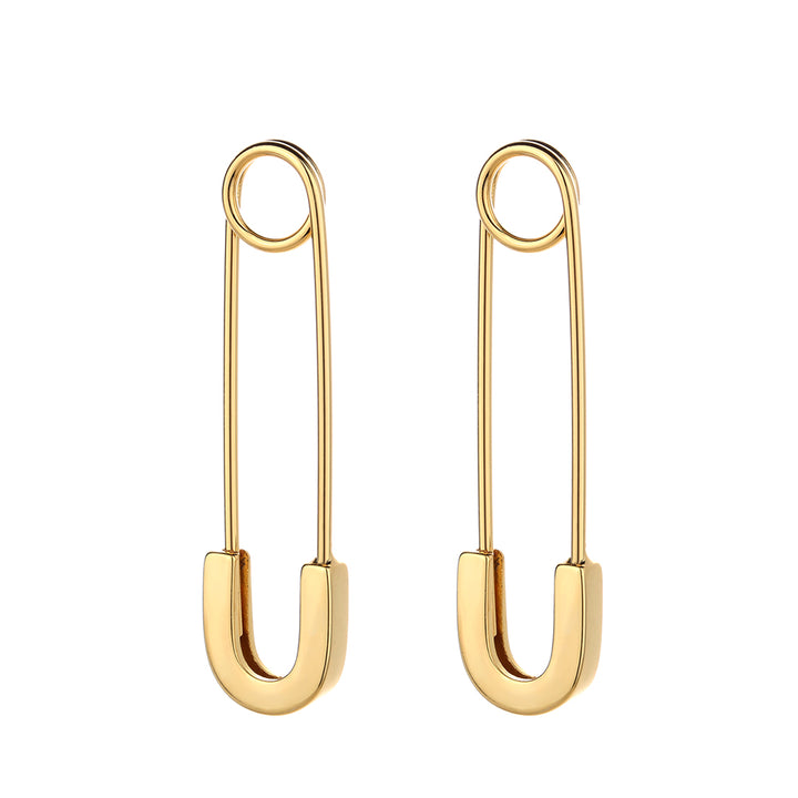 14K Rose Gold Safety Pin Earrings