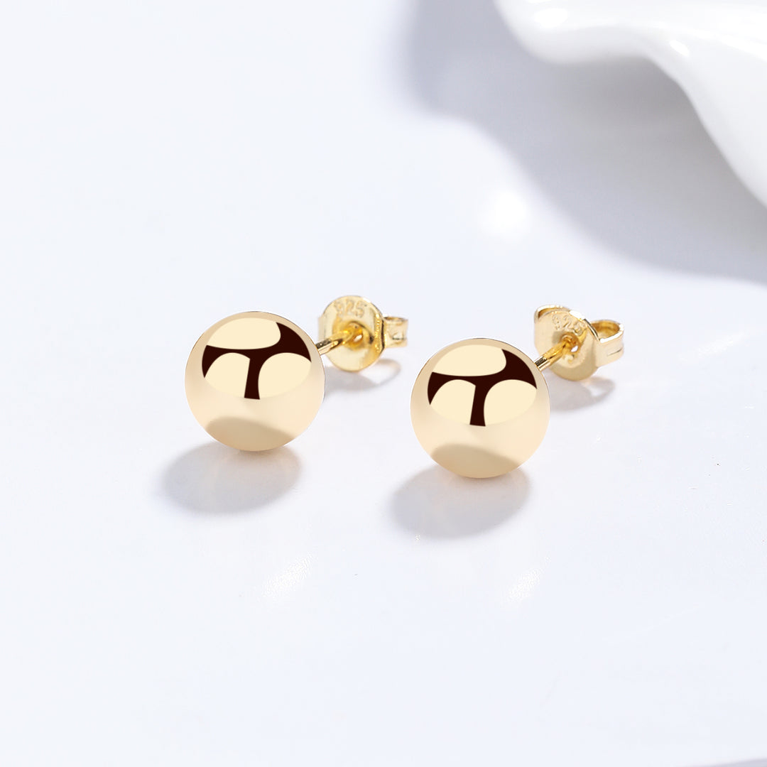 Amy and Annette 14K Gold Ball Stud Earrings