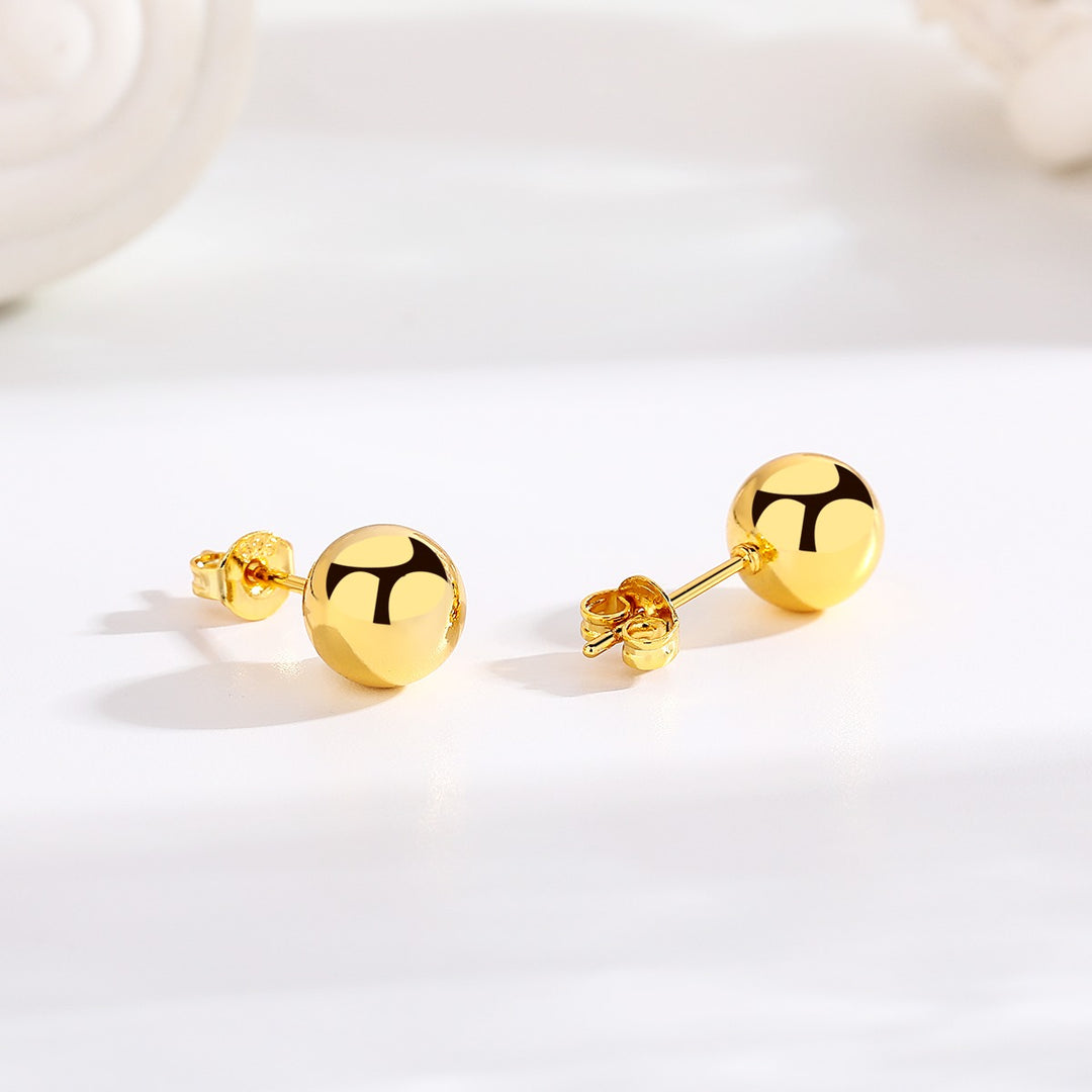 14k Gold and Sterling Silver Ball Studs