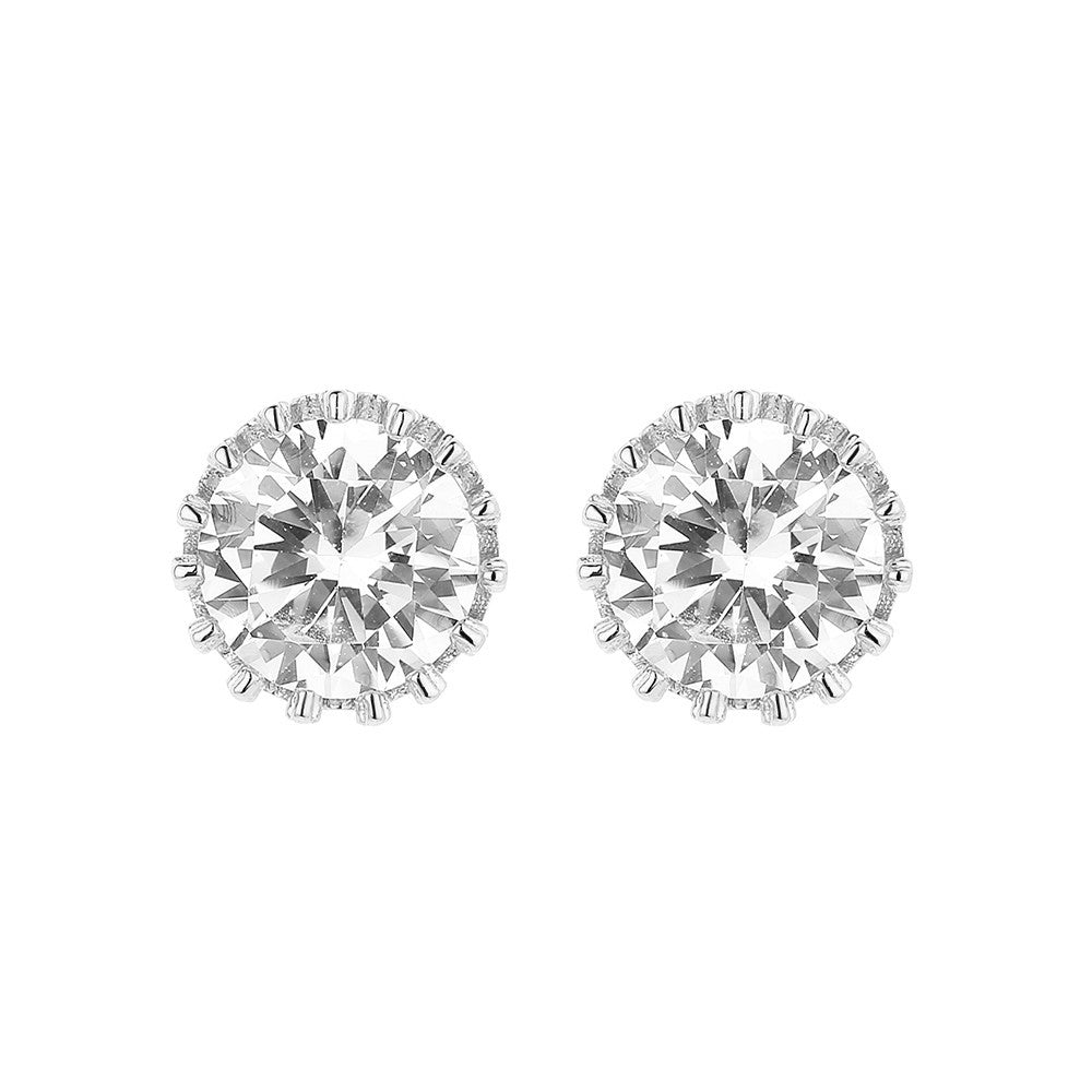 14K Gold Crown Earrings with crystals