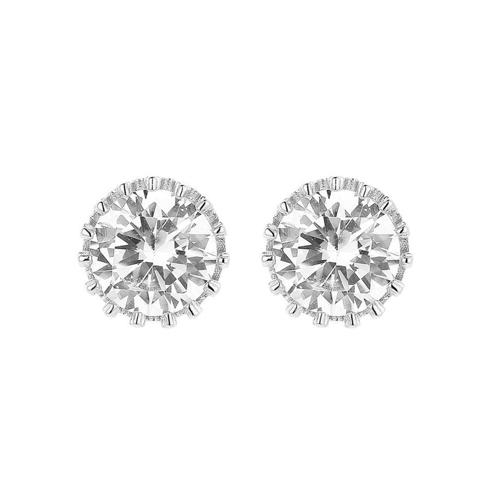 14K Gold Crown Earrings with crystals