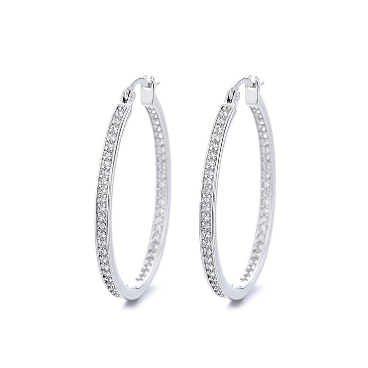 Amy and Annette 14K Gold Hoop Earrings with in and out crystals