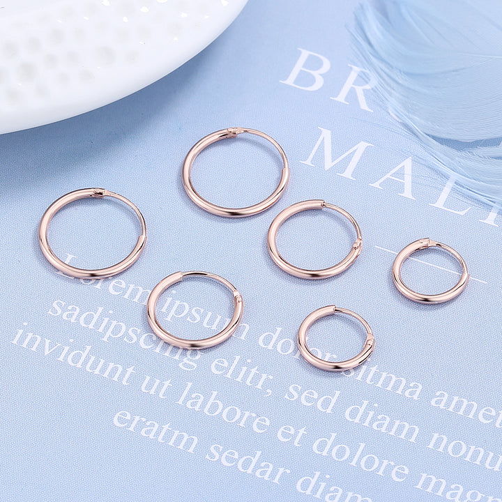 14K Gold Hoop Earrings Set of 3 Sizes
