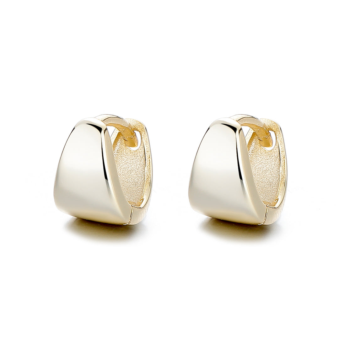 14k Gold And Sterling Silver Solid Huggie Earring
