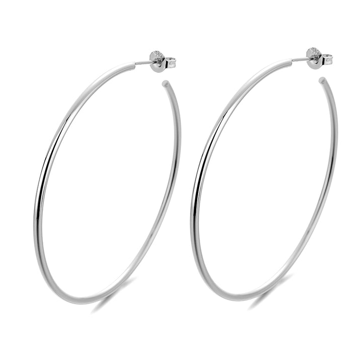 14K Gold or Sterling Silver Large Hoop Earrings