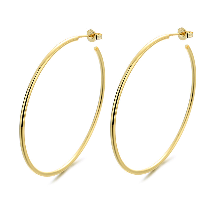 14K Gold or Sterling Silver Large Hoop Earrings