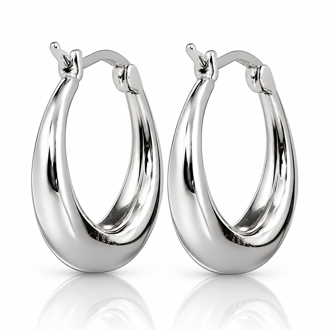 14K Gold Graduated Hoop Huggie Earring
