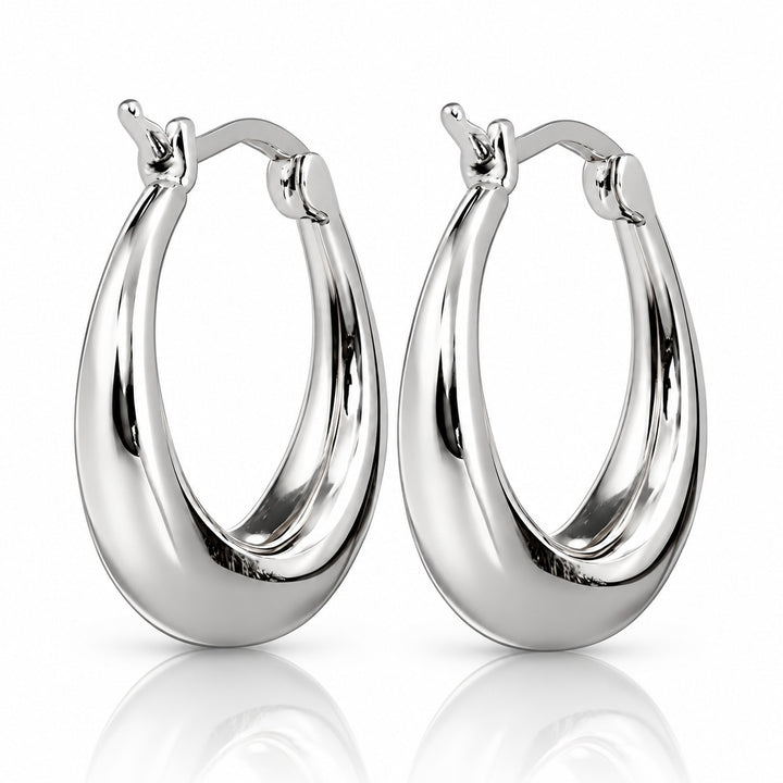 14K Gold Graduated Hoop Huggie Earring