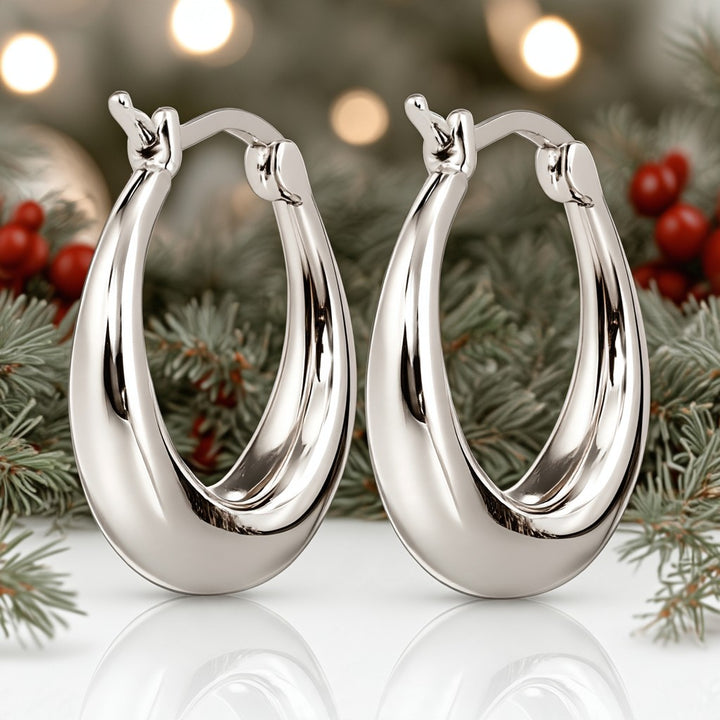 14K Gold Graduated Hoop Huggie Earring