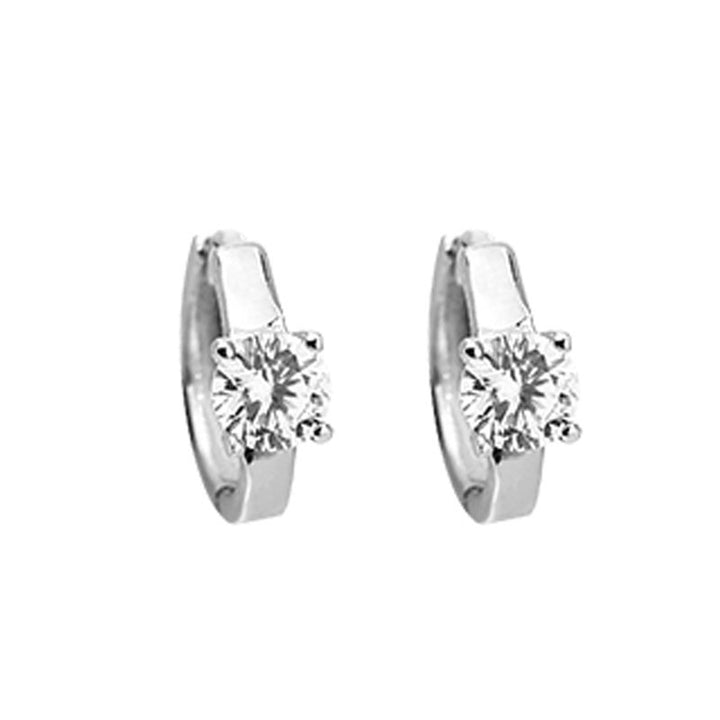 Sterling Silver Solitaire and Hoop Earring with Crystals from Swarovski