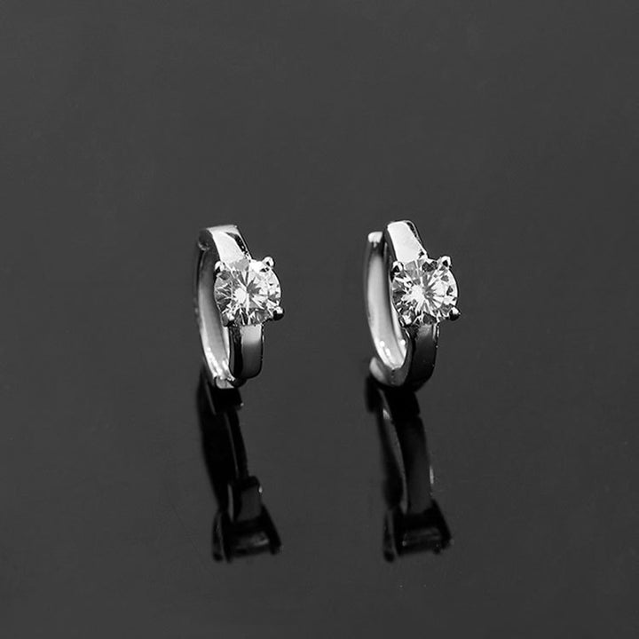 Sterling Silver Solitaire and Hoop Earring with Crystals from Swarovski