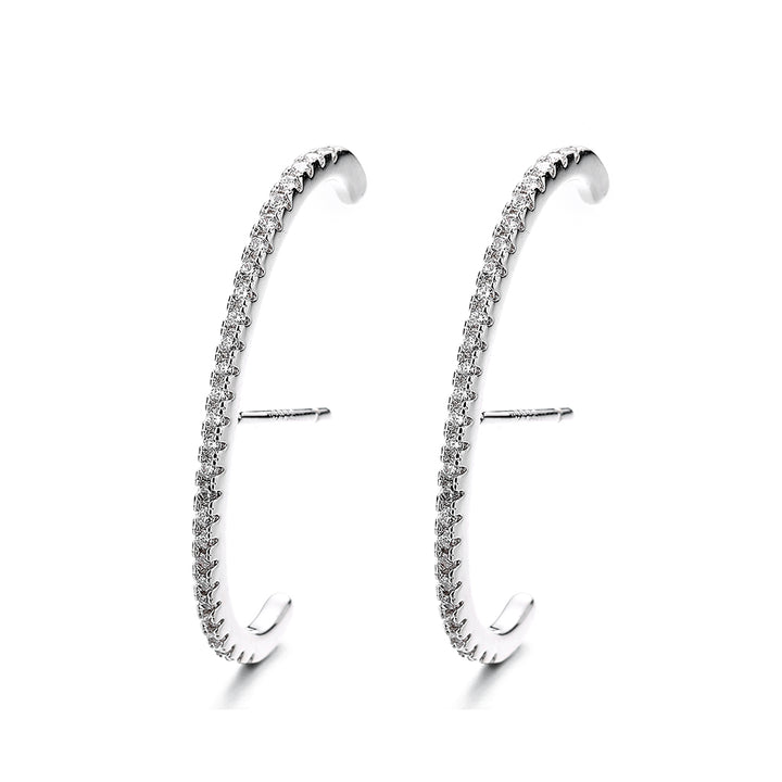 Sterling Silver Half Hoop earring with crystals from Swarovski