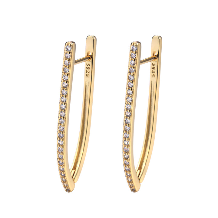 14K Gold over Sterling Silver Swarovski Crystal Hoop Earrings