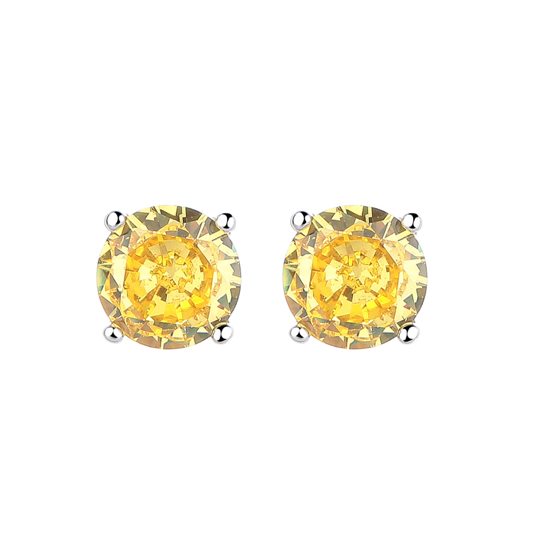 14K Gold and Sterling Silver Stud Earrings In Sapphire. Emerald and Citrine Options