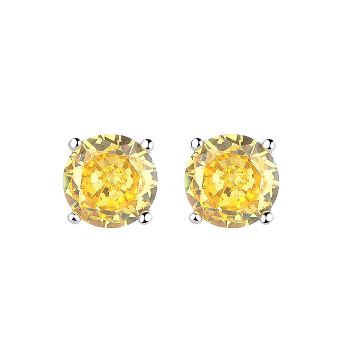 14K Gold and Sterling Silver Stud Earrings In Sapphire. Emerald and Citrine Options