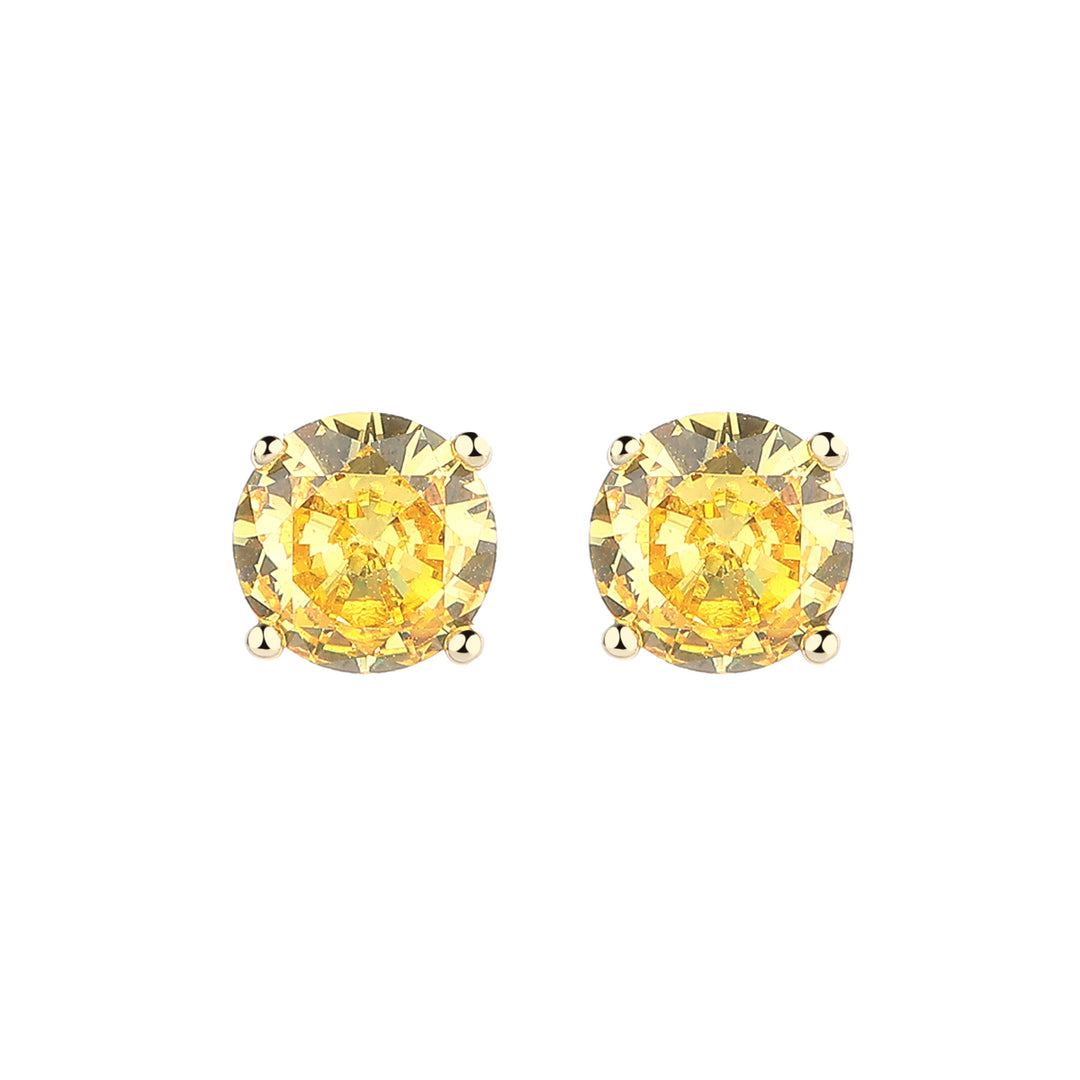 14K Gold and Sterling Silver Stud Earrings In Sapphire. Emerald and Citrine Options