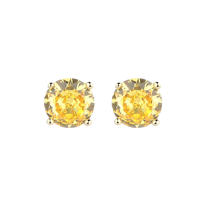 14K Gold and Sterling Silver Stud Earrings In Sapphire. Emerald and Citrine Options