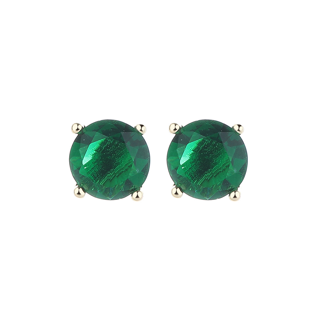 14K Gold and Sterling Silver Stud Earrings In Sapphire. Emerald and Citrine Options