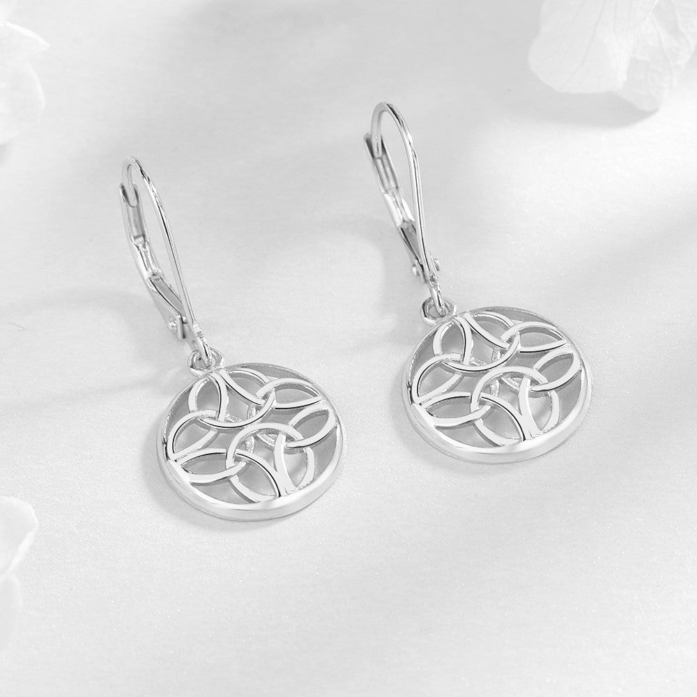 Sterling Silver Lever-Back Celtic Earring