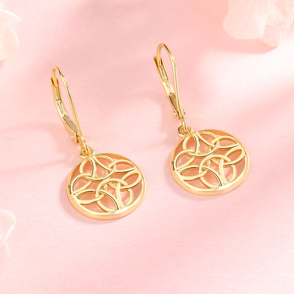 Sterling Silver Lever-Back Celtic Earring