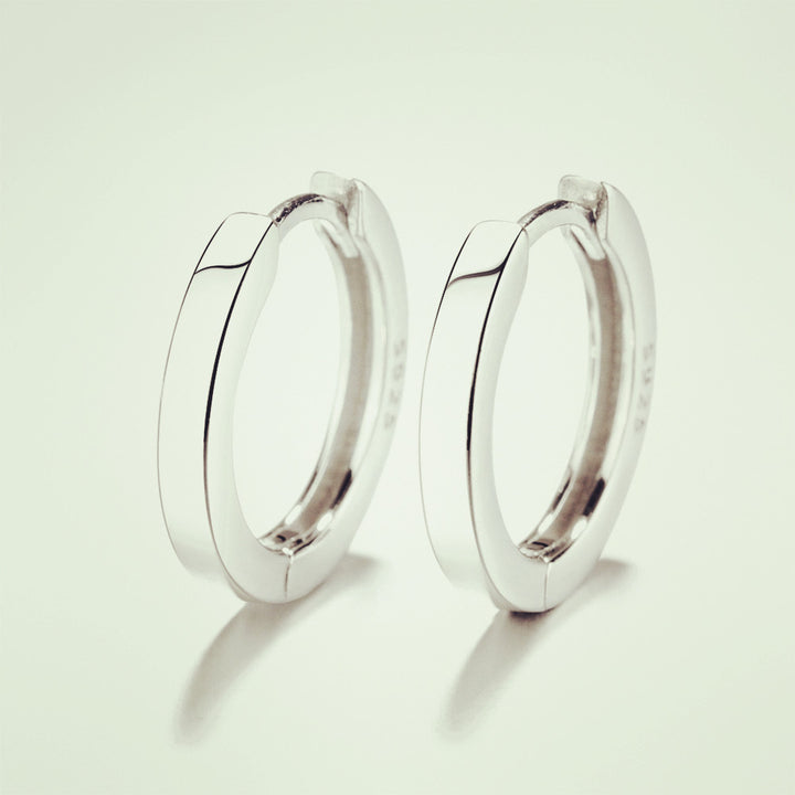Sterling Silver Huggie 16 mm Hoop Earrings