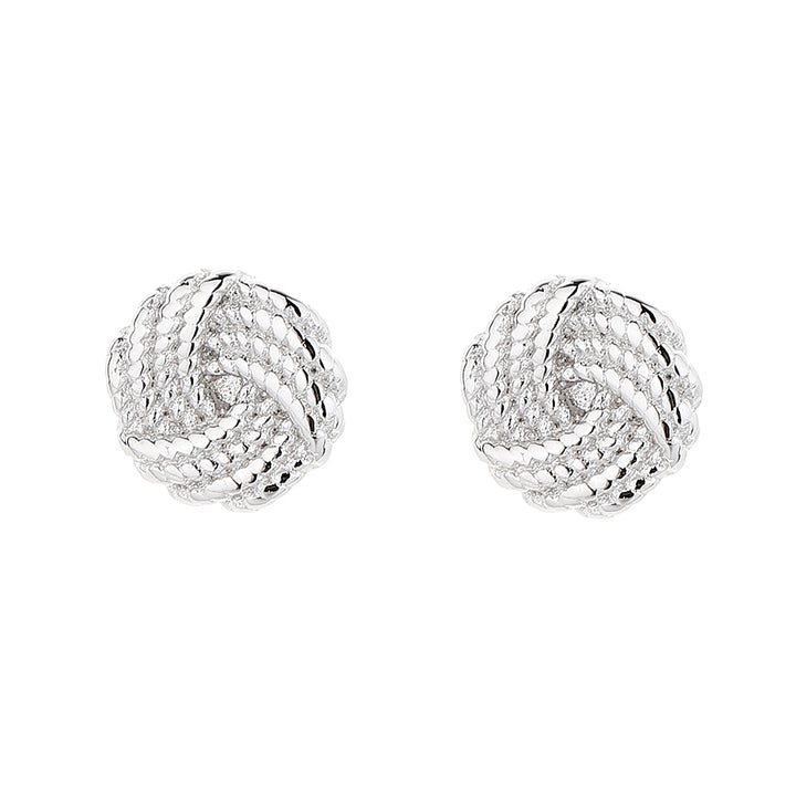 Sterling Silver Love Knot Stud Earring