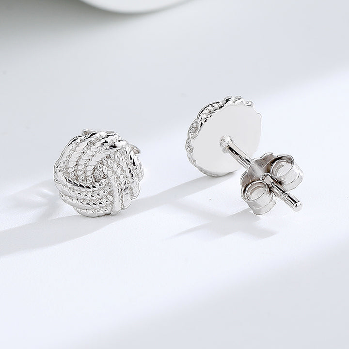 Sterling Silver Love Knot Stud Earring