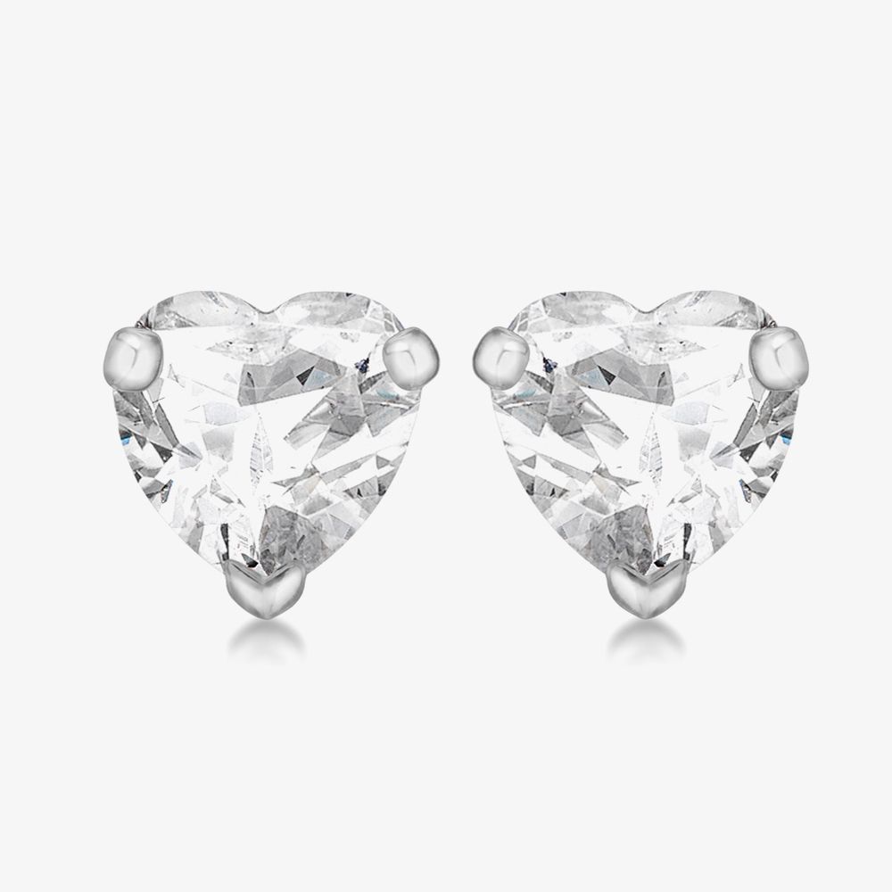 Crystal Heart Stud Earrings